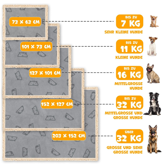 LOVPET® Hundedecke Wasserdicht Haustier Trockenbett Fleece, 3X Spielzeugknochen